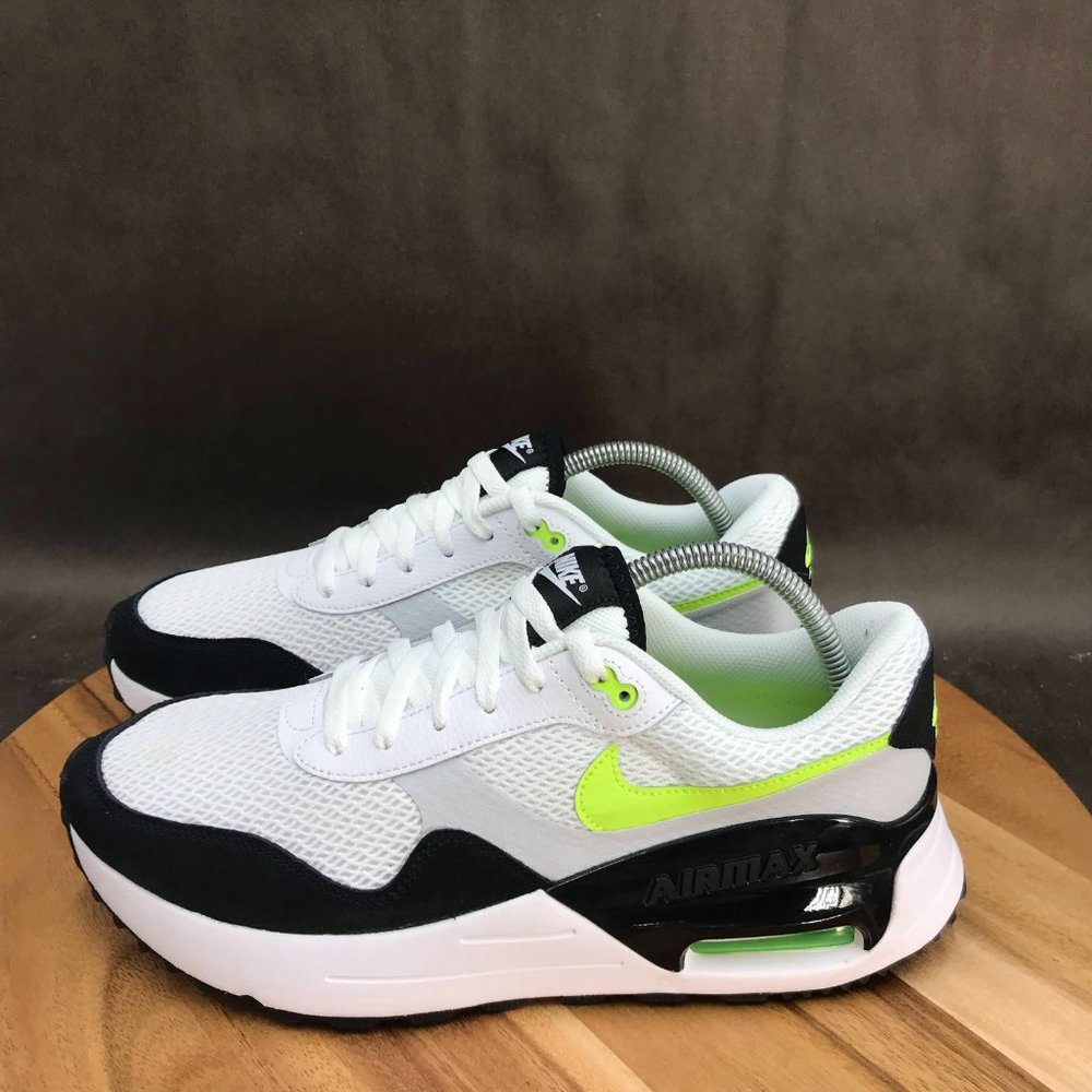 Nike Air Max Systm White Black Volt Athletic Shoes Low Top Lace Up Mens Sneakers - Picture 3 of 5